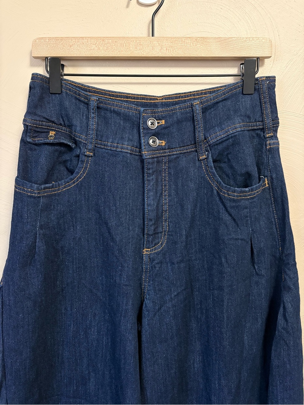 Anthropologie Pilcro Dramazzo Ultra Wide-Leg Jeans Blue Size 29 - Picture 6 of 16